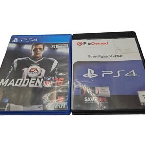 lot of 2 Playstation 4 games, Madden NFL 18 and street fighter